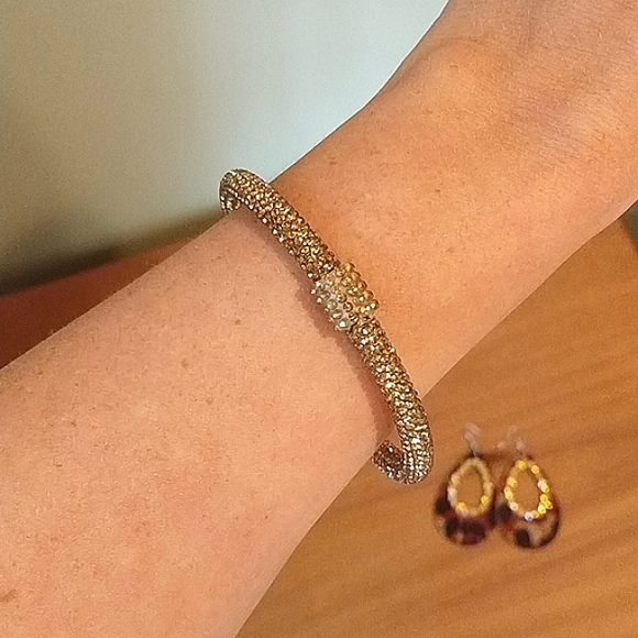 Leopard Earrings and Crystal Bracelet Set - Picture 6 of 9